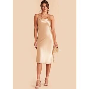 Birdy Grey Gold Matte Satin Mini Dress
